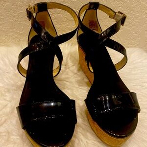 JIMMY CHOO PATENT STRAPPY SANDALS SIZE 37.5
